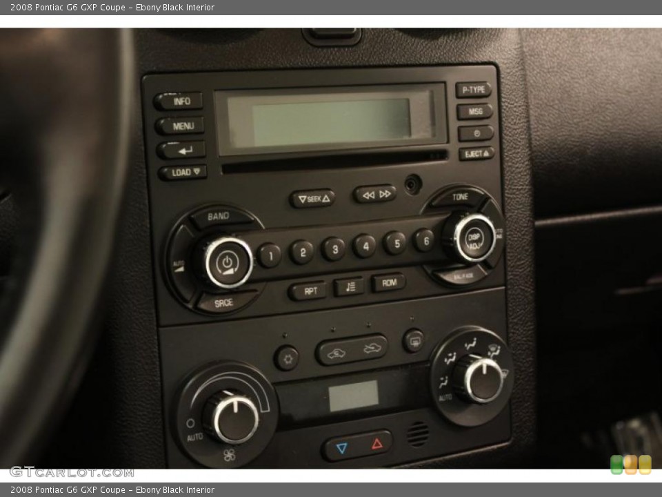 Ebony Black Interior Controls for the 2008 Pontiac G6 GXP Coupe #49459174