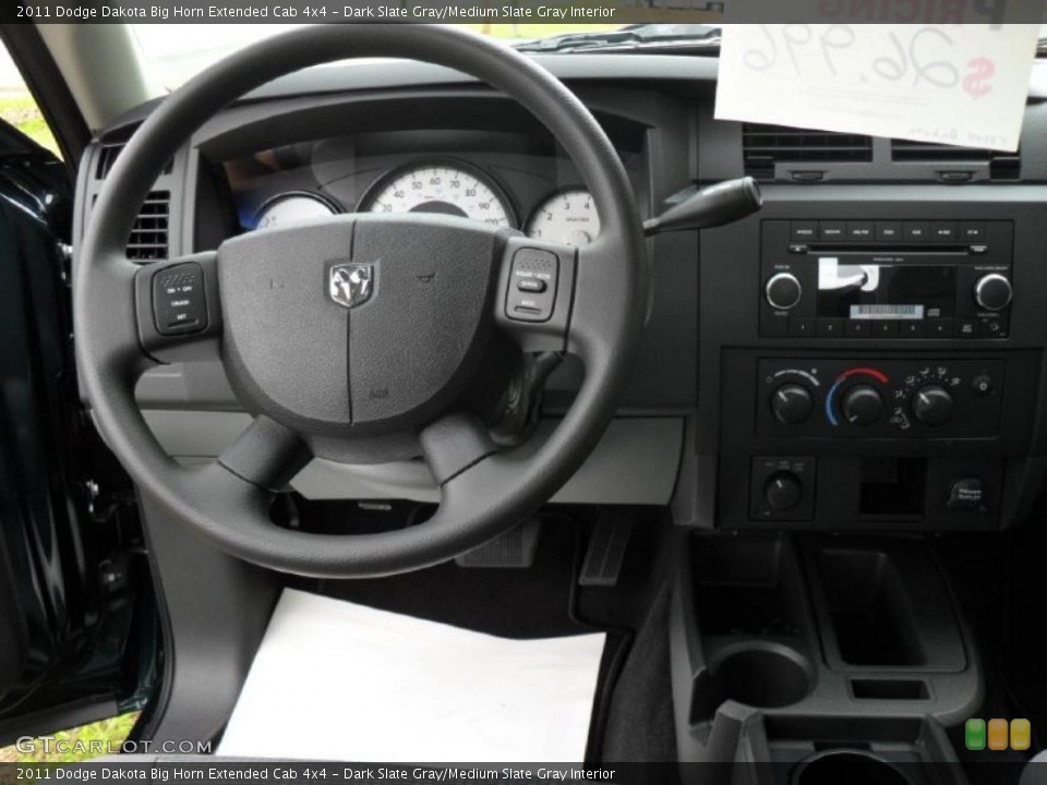 Dark Slate Gray/Medium Slate Gray Interior Steering Wheel for the 2011 Dodge Dakota Big Horn Extended Cab 4x4 #49464451