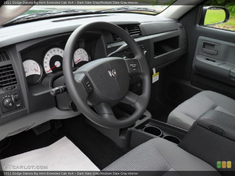 Dark Slate Gray/Medium Slate Gray Interior Prime Interior for the 2011 Dodge Dakota Big Horn Extended Cab 4x4 #49464535