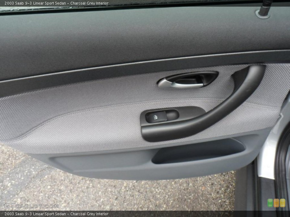Charcoal Grey Interior Door Panel for the 2003 Saab 9-3 Linear Sport Sedan #49465627