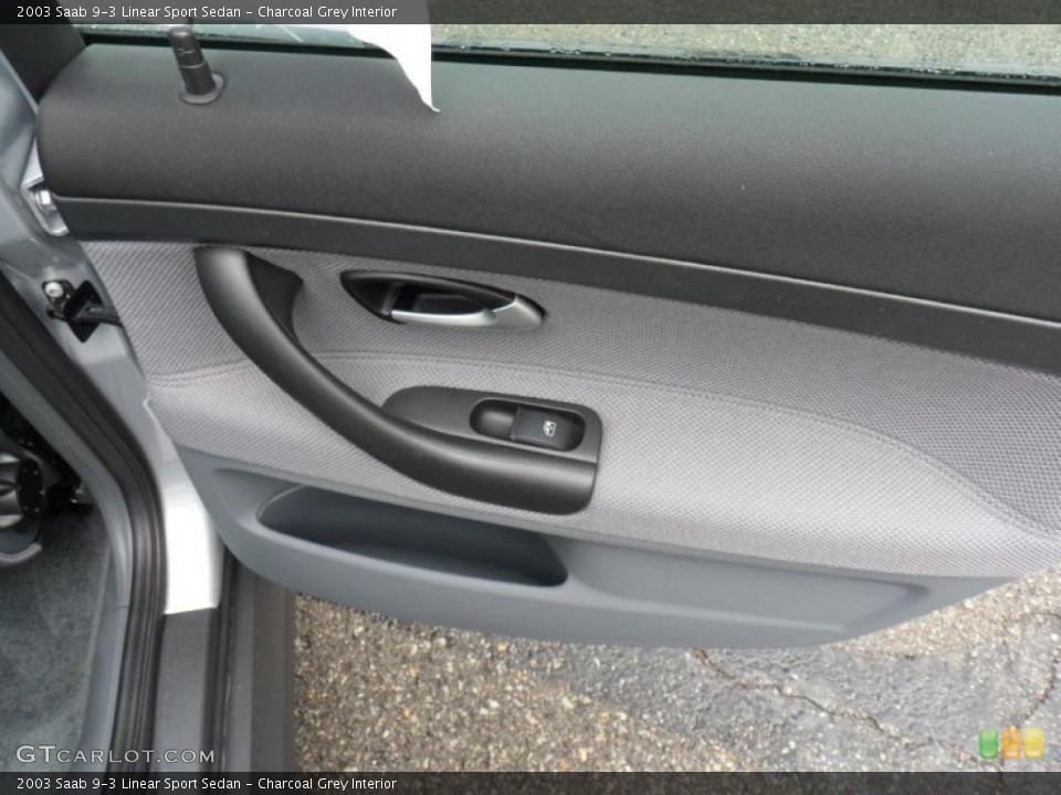 Charcoal Grey Interior Door Panel for the 2003 Saab 9-3 Linear Sport Sedan #49465657