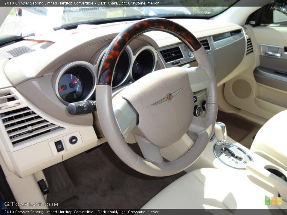 Dark Khaki/Light Graystone Interior Steering Wheel for the 2010 Chrysler Sebring Limited Hardtop Convertible #49467592