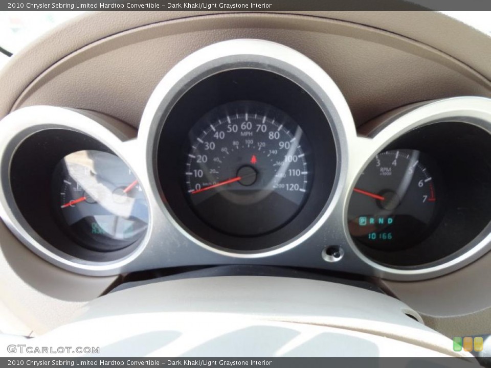 Dark Khaki/Light Graystone Interior Gauges for the 2010 Chrysler Sebring Limited Hardtop Convertible #49467706