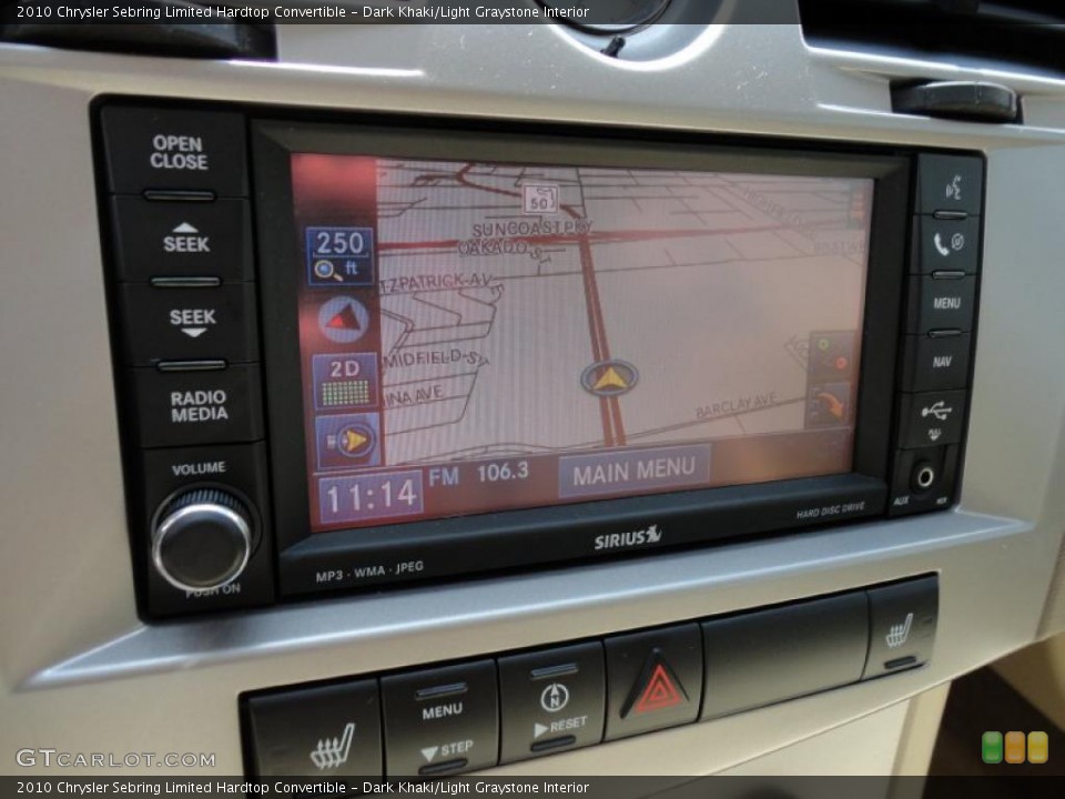 Dark Khaki/Light Graystone Interior Navigation for the 2010 Chrysler Sebring Limited Hardtop Convertible #49467712