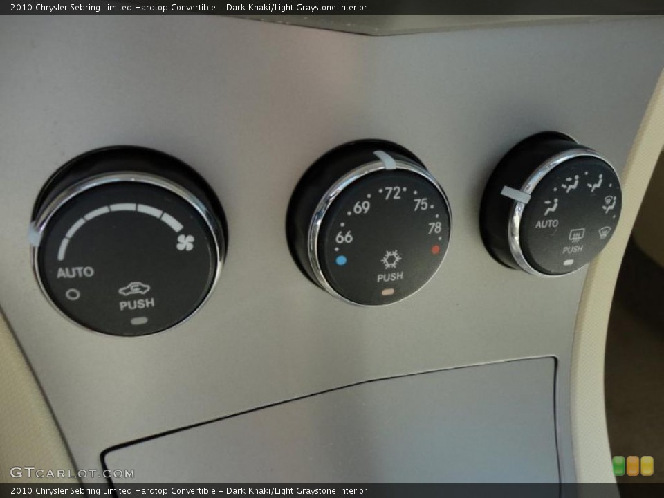 Dark Khaki/Light Graystone Interior Controls for the 2010 Chrysler Sebring Limited Hardtop Convertible #49467718