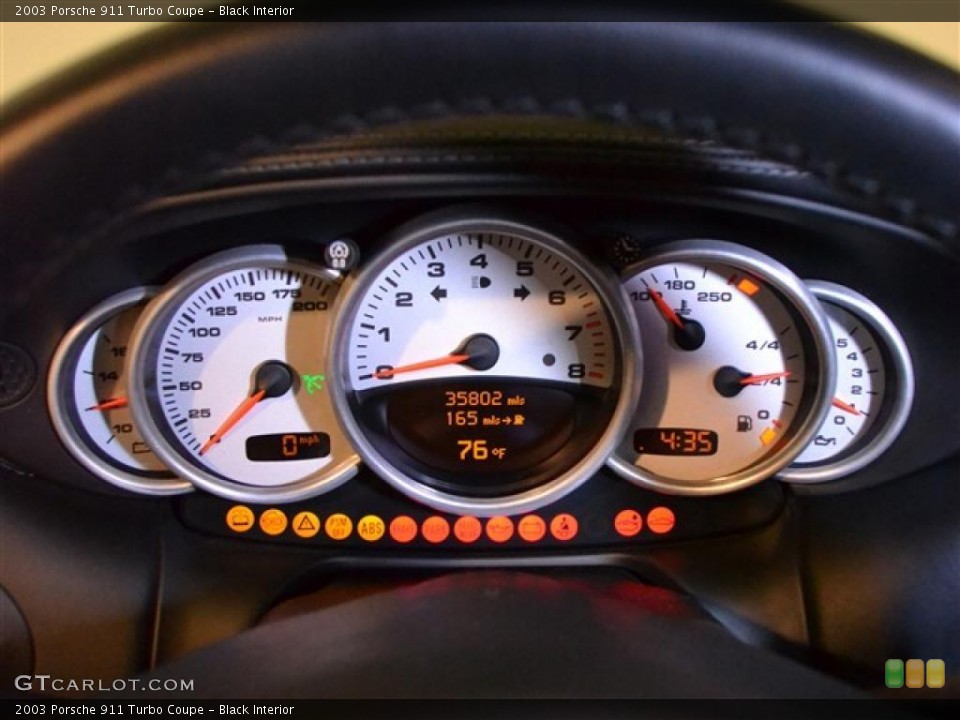 Black Interior Gauges for the 2003 Porsche 911 Turbo Coupe #49470375
