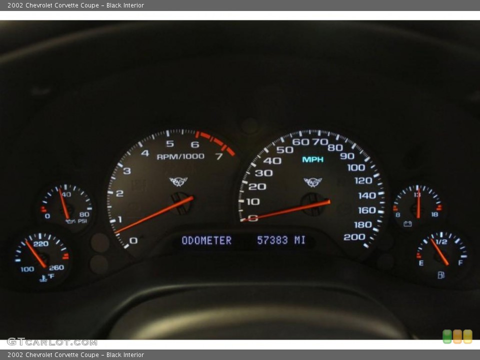 Black Interior Gauges for the 2002 Chevrolet Corvette Coupe #49471755