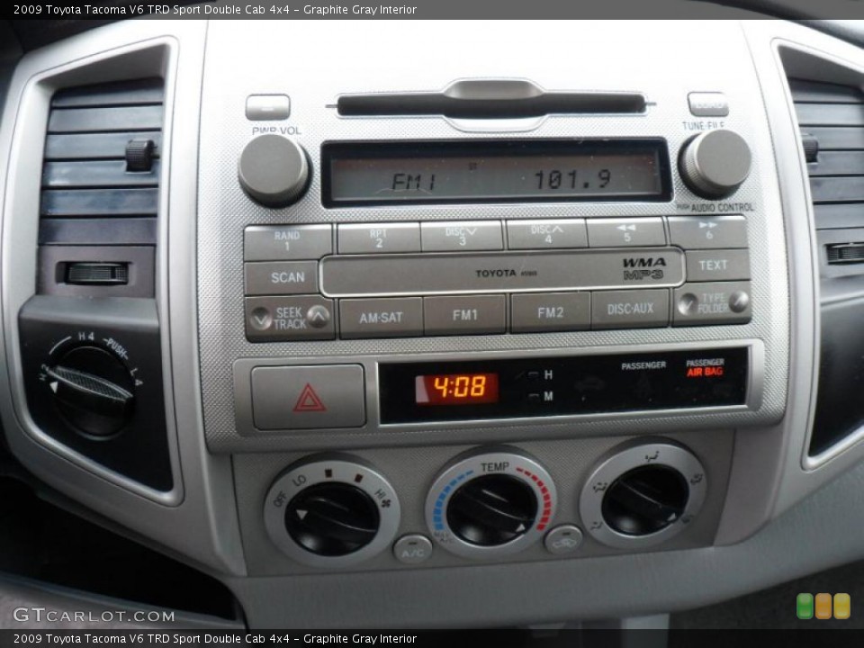 Graphite Gray Interior Controls for the 2009 Toyota Tacoma V6 TRD Sport Double Cab 4x4 #49482936