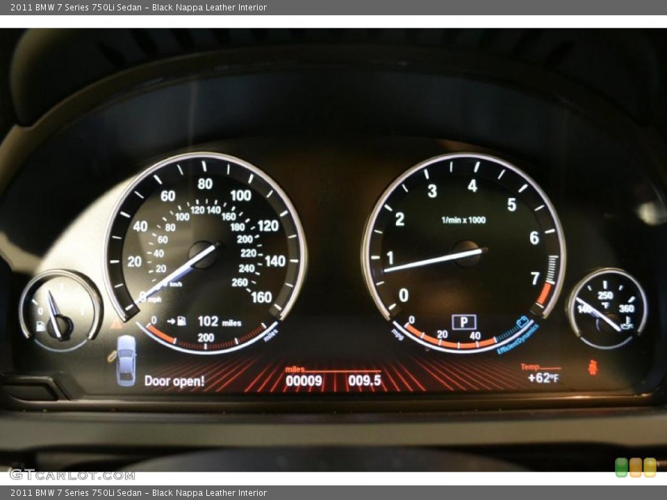 Black Nappa Leather Interior Gauges for the 2011 BMW 7 Series 750Li Sedan #49487127