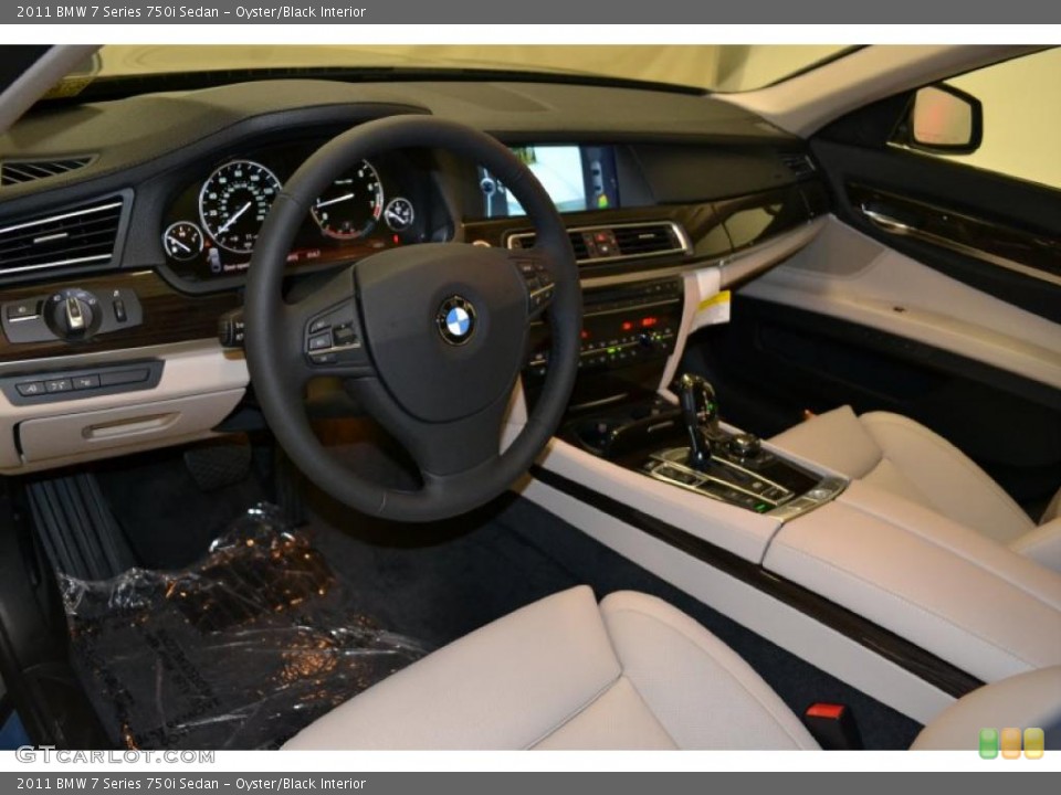Oyster/Black Interior Photo for the 2011 BMW 7 Series 750i Sedan #49488603