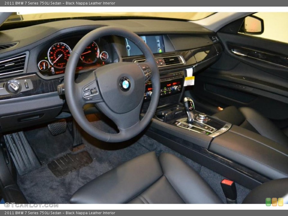 Black Nappa Leather Interior Photo for the 2011 BMW 7 Series 750Li Sedan #49489008