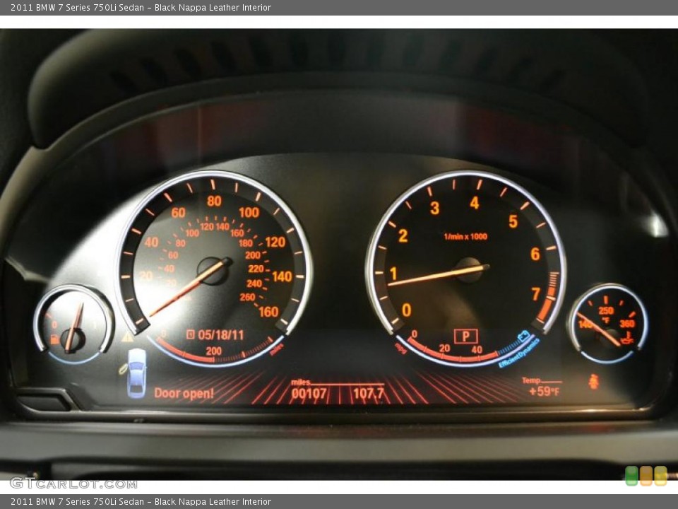 Black Nappa Leather Interior Gauges for the 2011 BMW 7 Series 750Li Sedan #49489182