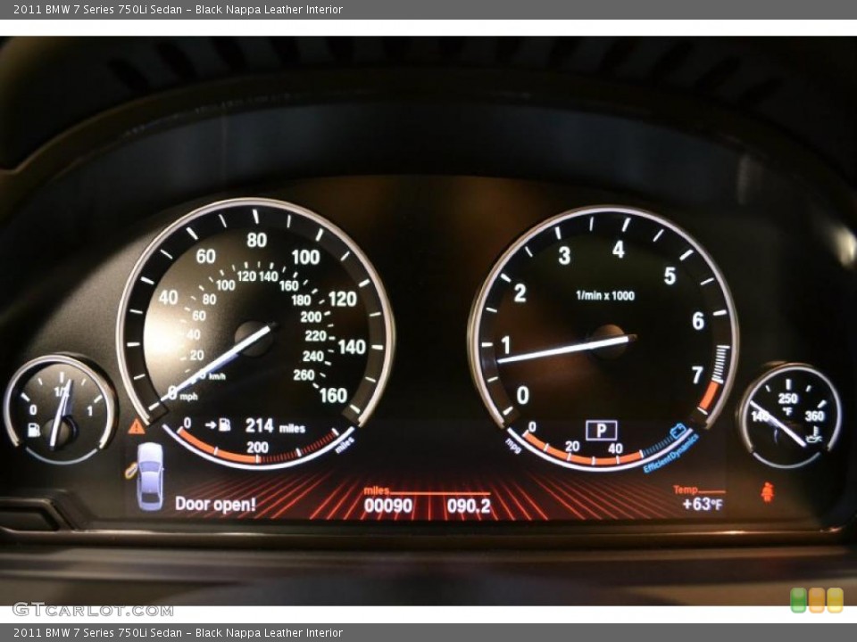 Black Nappa Leather Interior Gauges for the 2011 BMW 7 Series 750Li Sedan #49489575