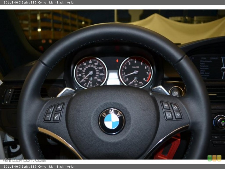 Black Interior Steering Wheel for the 2011 BMW 3 Series 335i Convertible #49490322