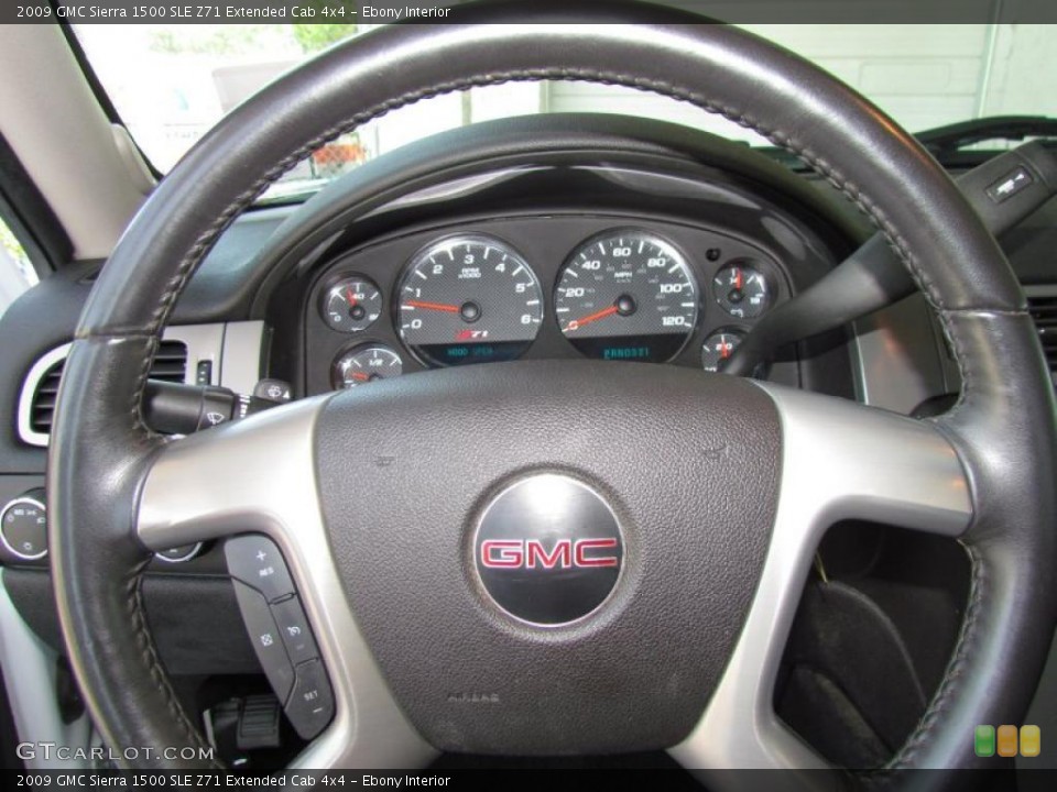 Ebony Interior Steering Wheel for the 2009 GMC Sierra 1500 SLE Z71 Extended Cab 4x4 #49497315