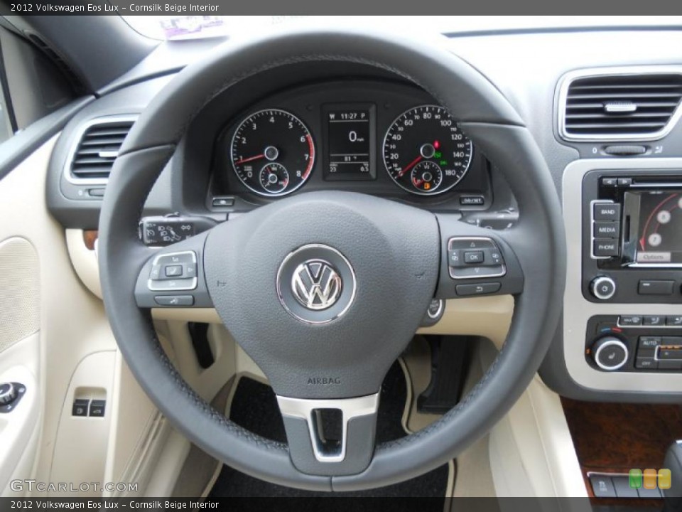 Cornsilk Beige Interior Steering Wheel for the 2012 Volkswagen Eos Lux #49498611