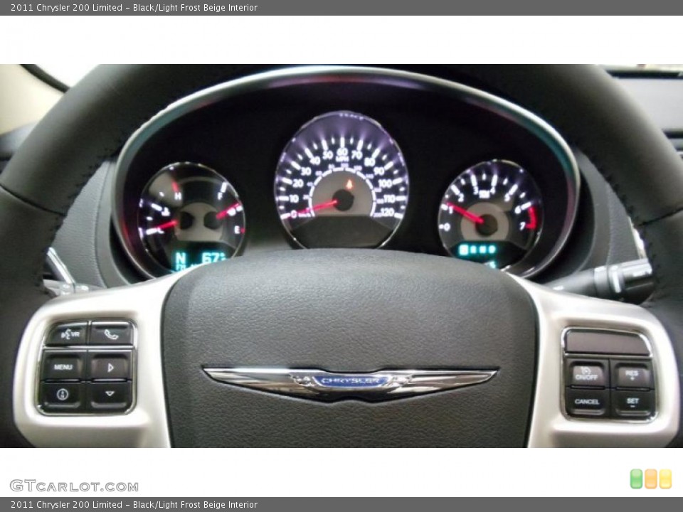 Black/Light Frost Beige Interior Steering Wheel for the 2011 Chrysler 200 Limited #49501983