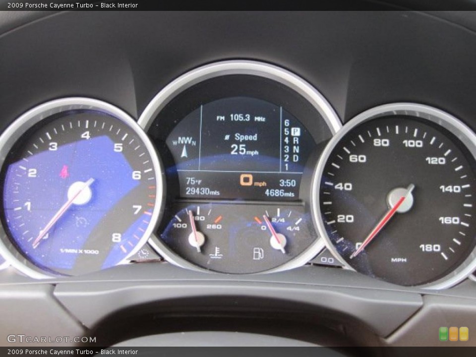 Black Interior Gauges for the 2009 Porsche Cayenne Turbo #49506504