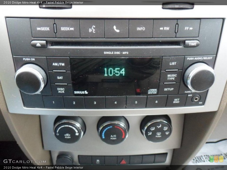 Pastel Pebble Beige Interior Controls for the 2010 Dodge Nitro Heat 4x4 #49506849