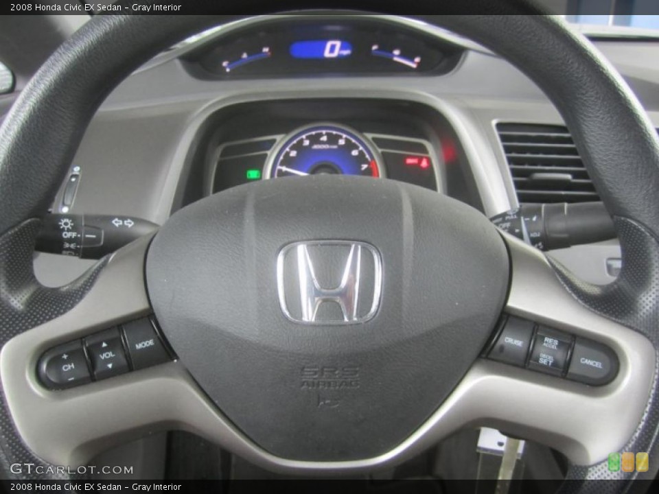 Gray Interior Steering Wheel for the 2008 Honda Civic EX Sedan #49509651
