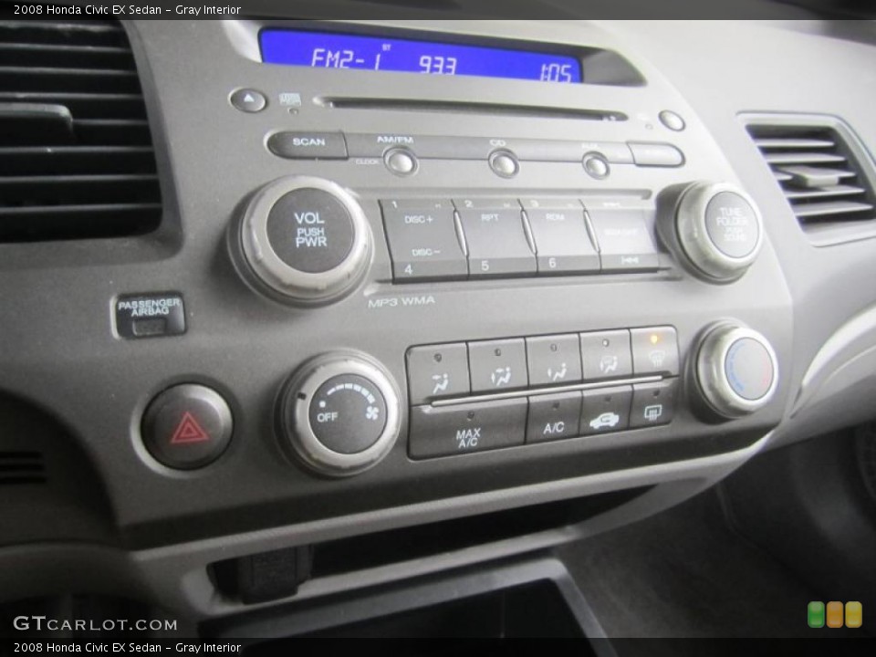 Gray Interior Controls for the 2008 Honda Civic EX Sedan #49509687