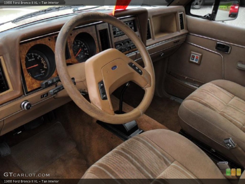 Tan 1988 Ford Bronco II Interiors. 