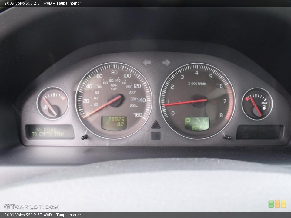 Taupe Interior Gauges for the 2009 Volvo S60 2.5T AWD #49520969