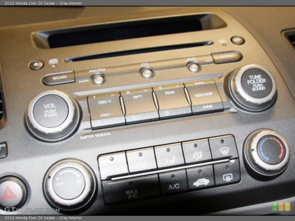 Gray Interior Controls for the 2010 Honda Civic GX Sedan #49522403