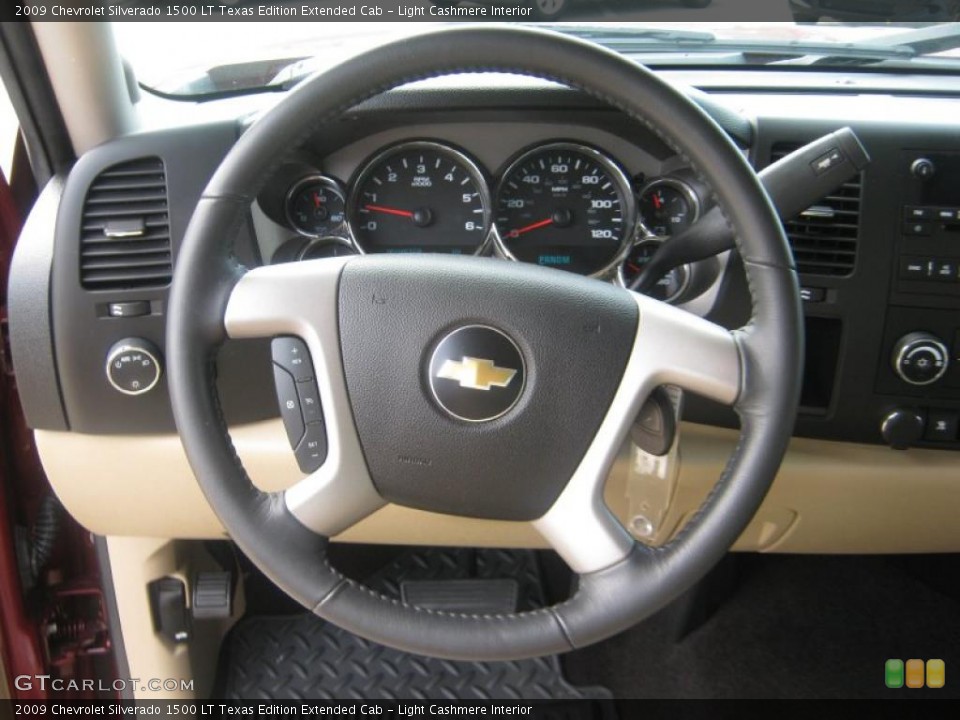 Light Cashmere Interior Steering Wheel for the 2009 Chevrolet Silverado 1500 LT Texas Edition Extended Cab #49524368