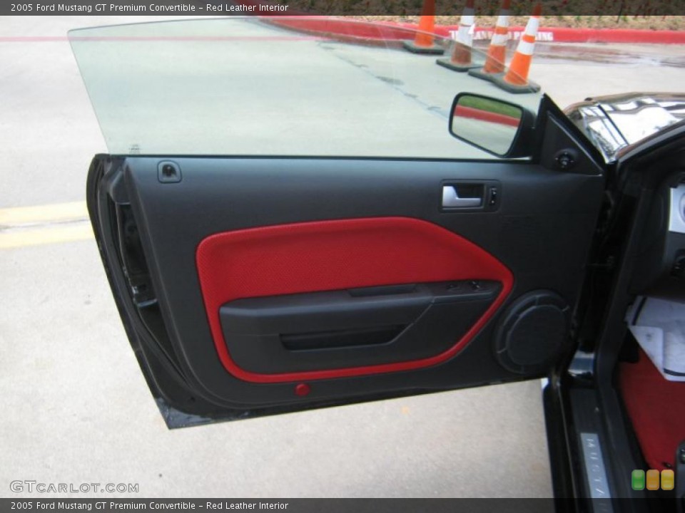 Red Leather Interior Door Panel for the 2005 Ford Mustang GT Premium Convertible #49524821