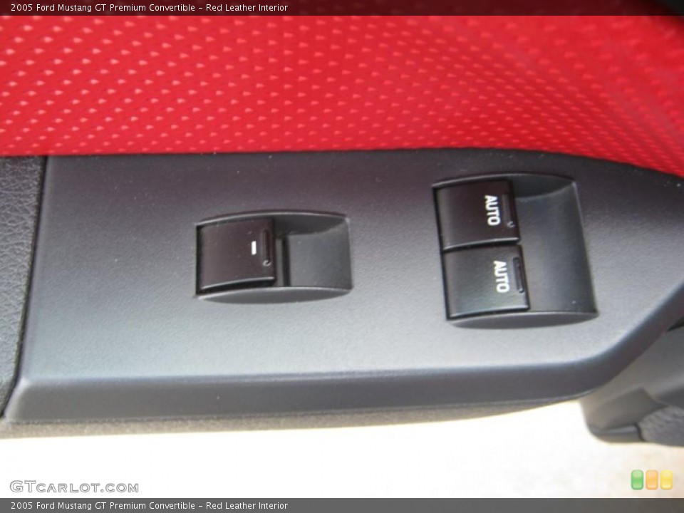 Red Leather Interior Controls for the 2005 Ford Mustang GT Premium Convertible #49524836
