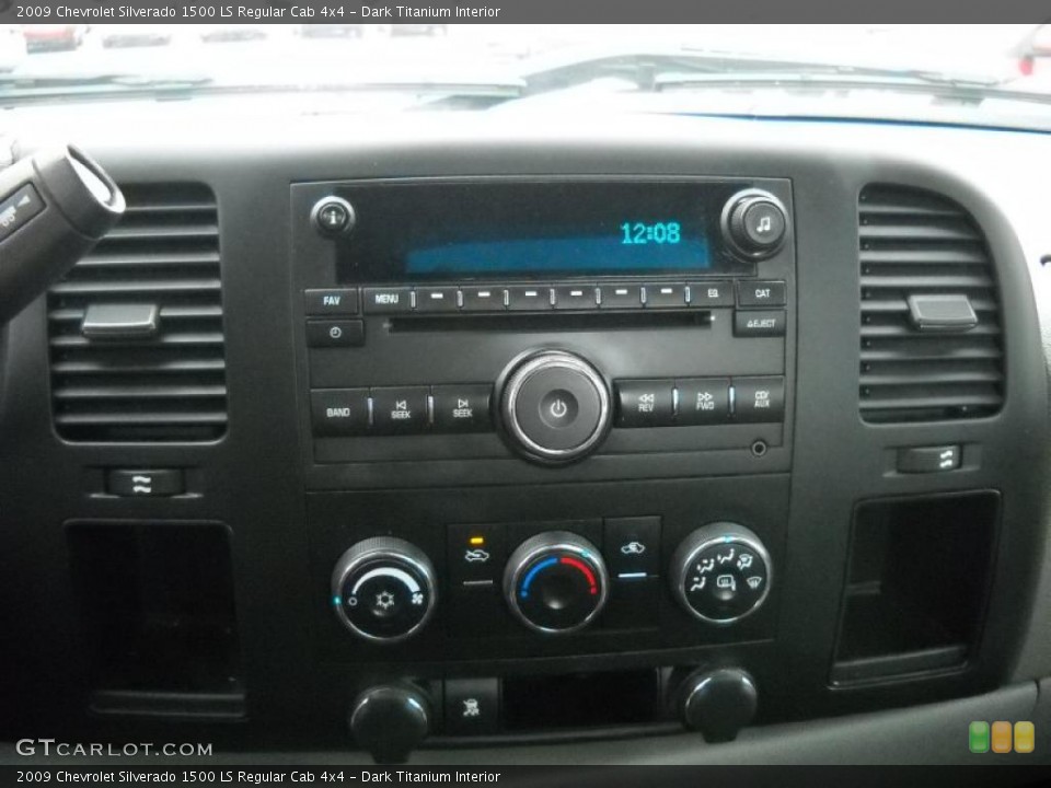 Dark Titanium Interior Controls for the 2009 Chevrolet Silverado 1500 LS Regular Cab 4x4 #49528754