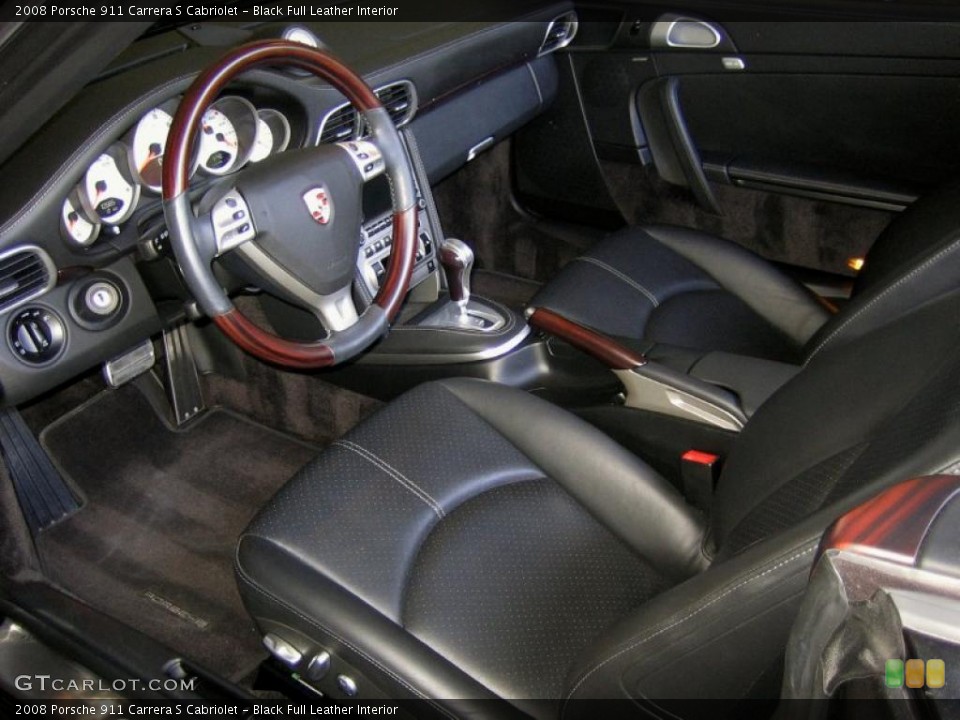 Black Full Leather Interior Photo for the 2008 Porsche 911 Carrera S Cabriolet #49530482