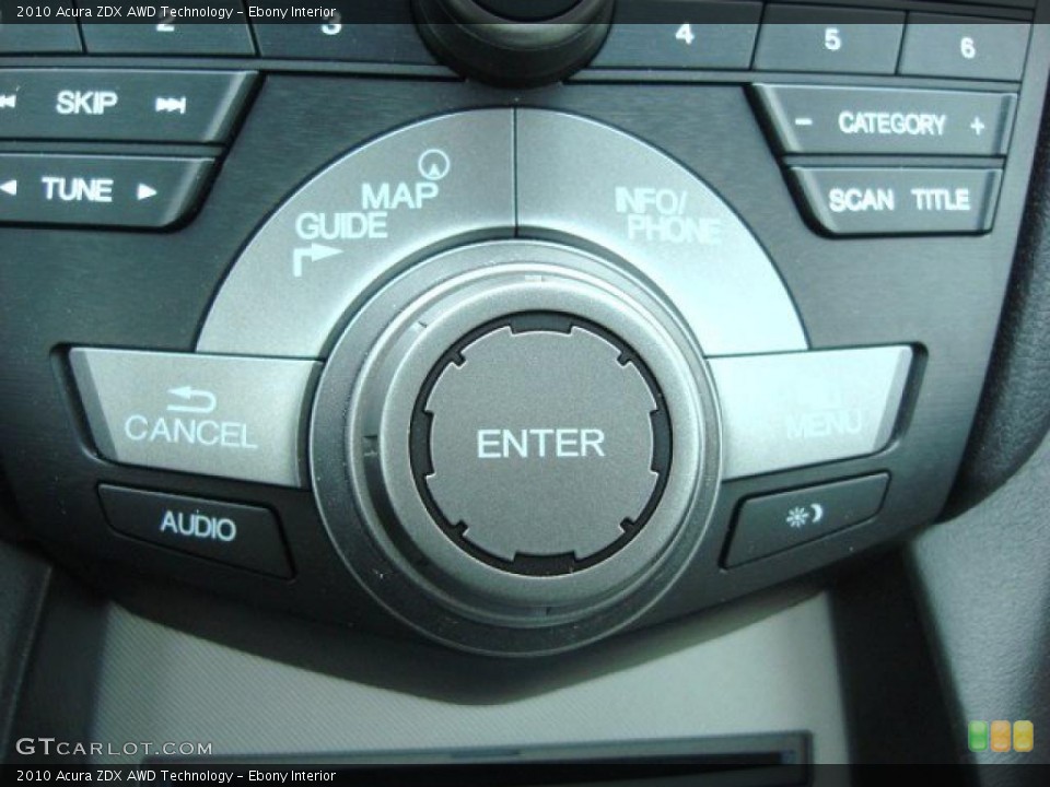 Ebony Interior Controls for the 2010 Acura ZDX AWD Technology #49536668