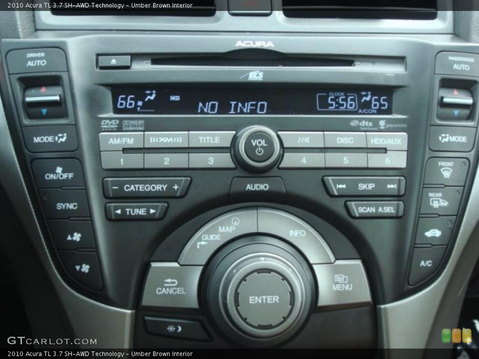 Umber Brown Interior Controls for the 2010 Acura TL 3.7 SH-AWD Technology #49537745