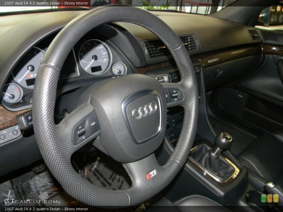 Ebony Interior Steering Wheel for the 2007 Audi S4 4.2 quattro Sedan #49541795