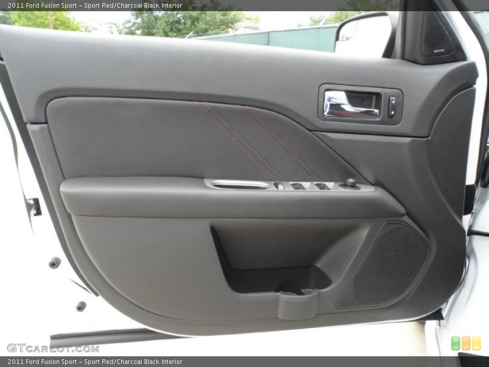 Sport Red/Charcoal Black Interior Door Panel for the 2011 Ford Fusion Sport #49548101