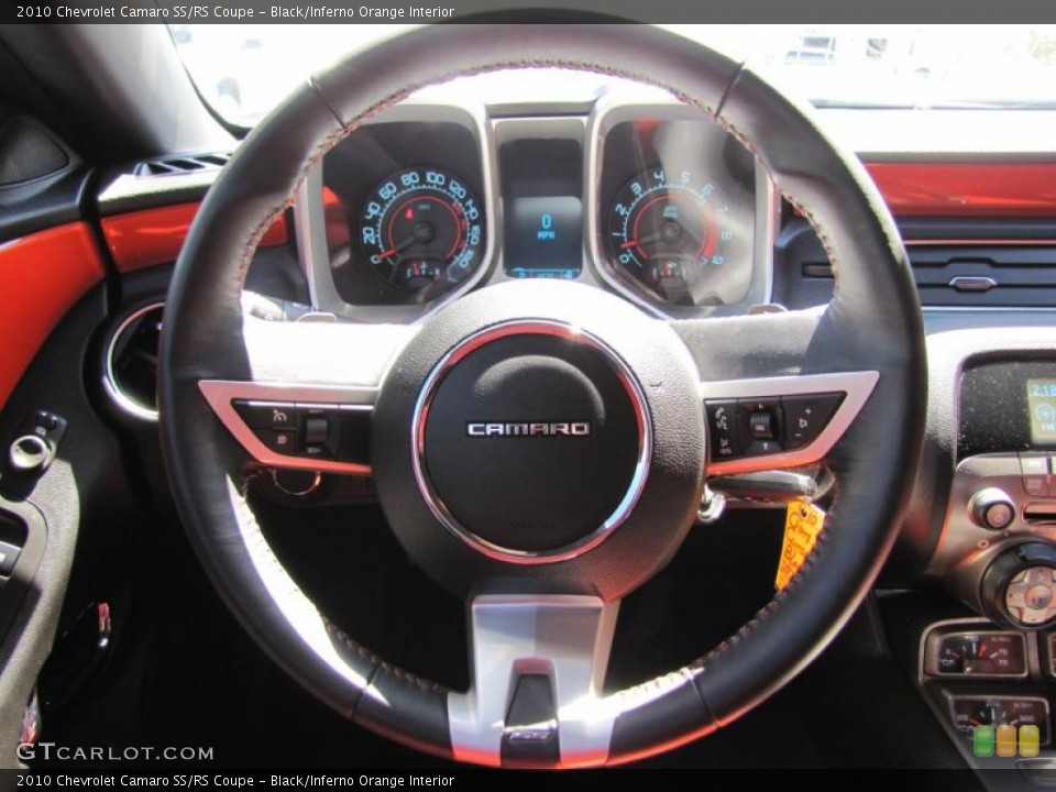 Black/Inferno Orange Interior Steering Wheel for the 2010 Chevrolet Camaro SS/RS Coupe #49568176