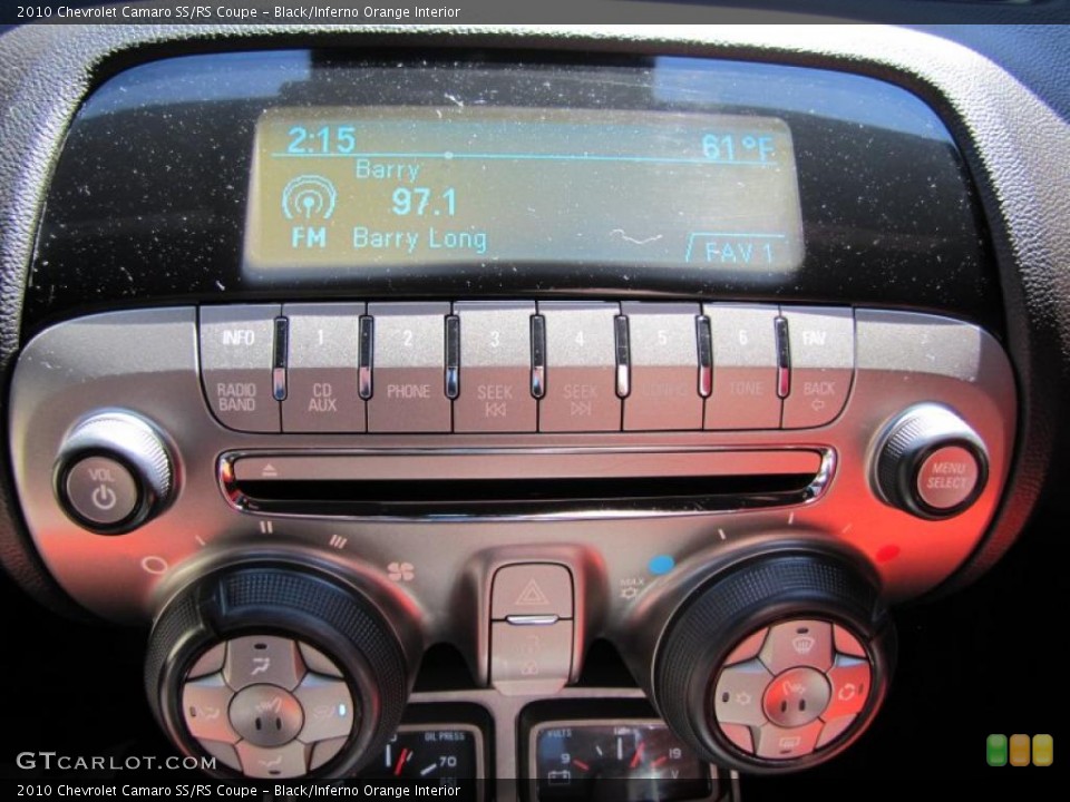 Black/Inferno Orange Interior Controls for the 2010 Chevrolet Camaro SS/RS Coupe #49568284