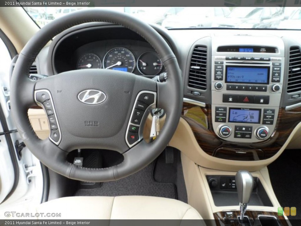 Beige Interior Dashboard for the 2011 Hyundai Santa Fe Limited #49579897