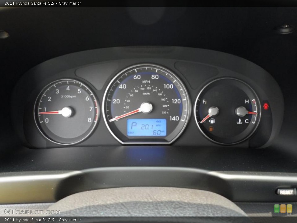 Gray Interior Gauges for the 2011 Hyundai Santa Fe GLS #49580551