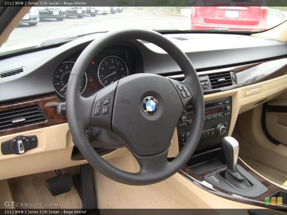 Beige Interior Steering Wheel for the 2011 BMW 3 Series 328i Sedan #49582093