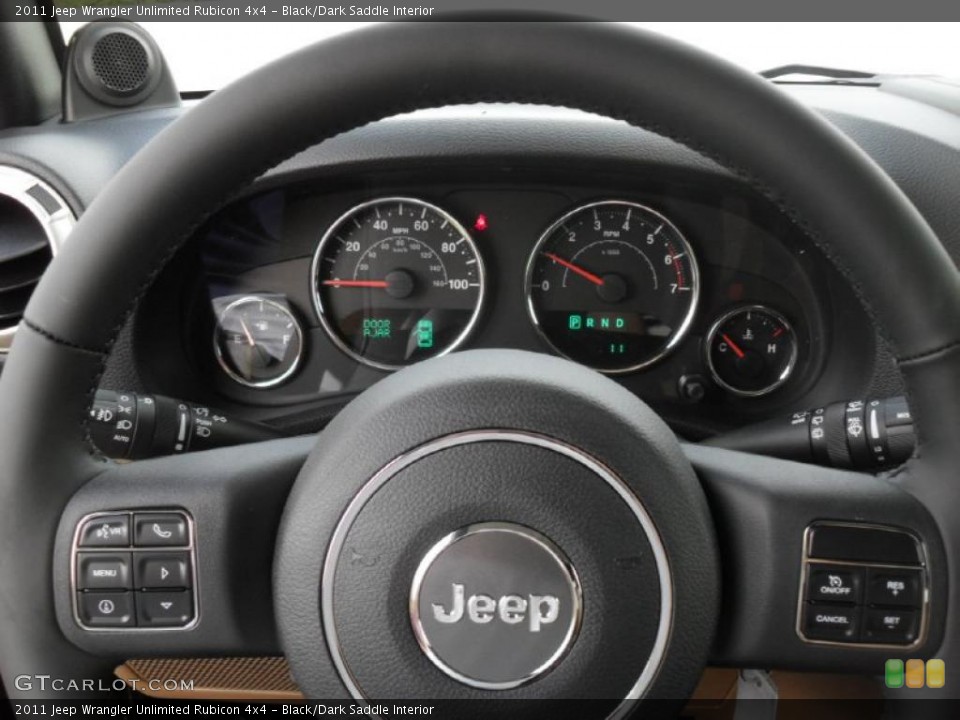 Black/Dark Saddle Interior Steering Wheel for the 2011 Jeep Wrangler Unlimited Rubicon 4x4 #49584631