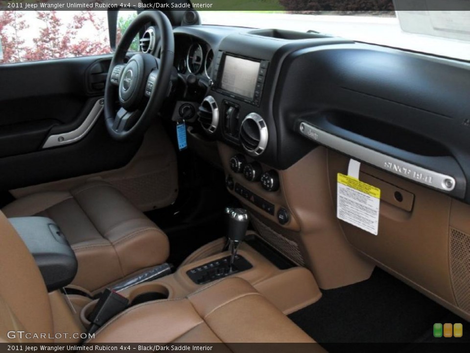 Black/Dark Saddle Interior Photo for the 2011 Jeep Wrangler Unlimited Rubicon 4x4 #49584727
