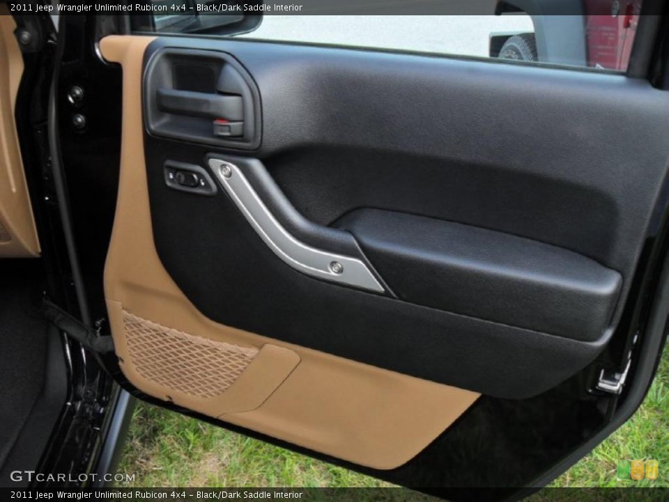Black/Dark Saddle Interior Door Panel for the 2011 Jeep Wrangler Unlimited Rubicon 4x4 #49584742