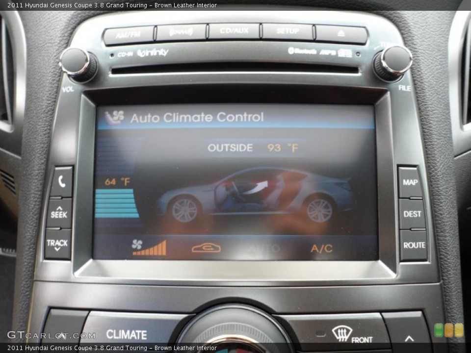 Brown Leather Interior Controls for the 2011 Hyundai Genesis Coupe 3.8 Grand Touring #49585045