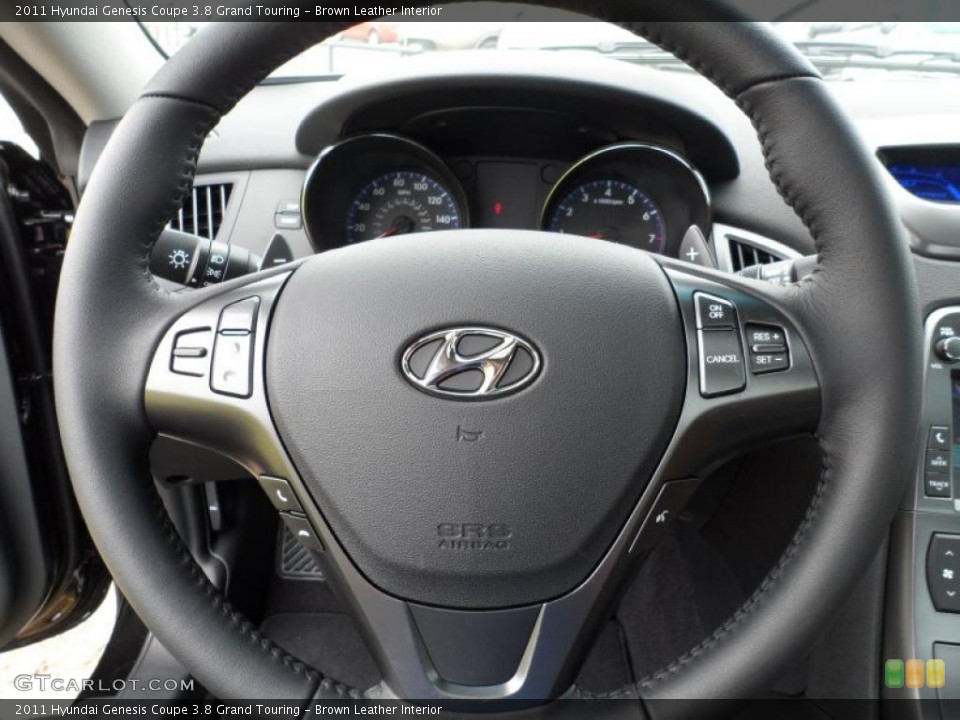 Brown Leather Interior Steering Wheel for the 2011 Hyundai Genesis Coupe 3.8 Grand Touring #49585117