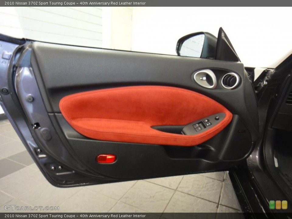 40th Anniversary Red Leather Interior Door Panel for the 2010 Nissan 370Z Sport Touring Coupe #49585759