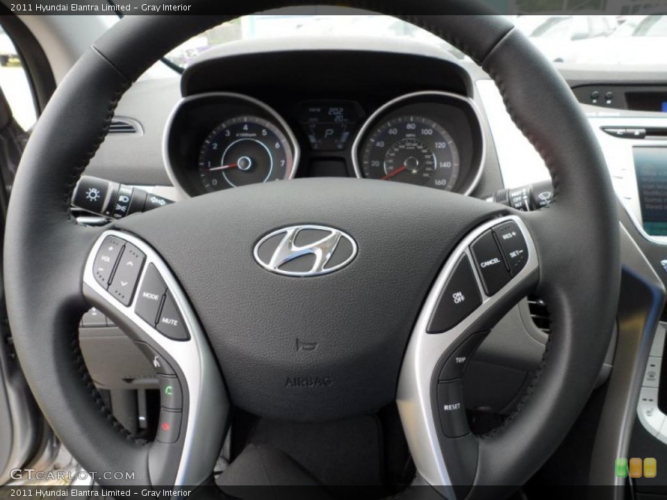 Gray Interior Steering Wheel for the 2011 Hyundai Elantra Limited #49586212