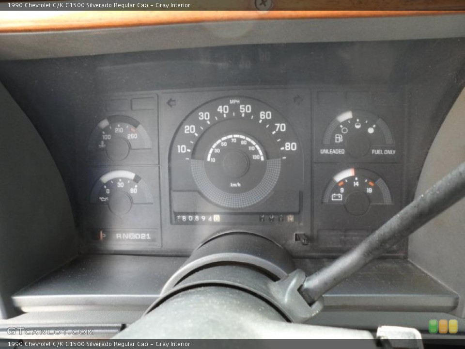 Gray Interior Gauges for the 1990 Chevrolet C/K C1500 Silverado Regular Cab #49591018